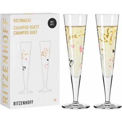 Ritzenhoff Goldnacht F23 Ensemble de 2 Flûtes à Champagne 205ml - Publicité Ritzenhoff Goldnacht F23 Ensemble de 2 Flûtes à Champagne 205ml - Publicité