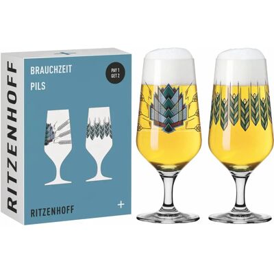 Ritzenhoff - 2 ølglassett - Flerfarget - Ølglass - Tyskland Ritzenhoff - 2 ølglassett - Flerfarget - Ølglass - Tyskland