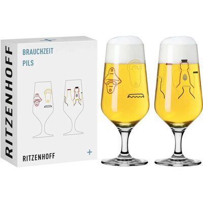 RITZENHOFF Kristalbierglazen 4-delig Set met 2 Ontwerpen - Duitsland RITZENHOFF Kristalbierglazen 4-delig Set met 2 Ontwerpen - Duitsland