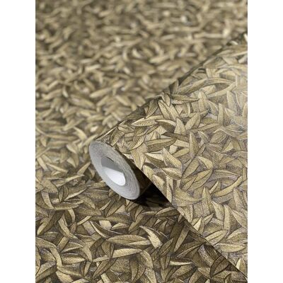 GLÖÖCKLER Goldene Blatt Tapete - Wanddekoration - 3D Vlies - 0,70x10,05m - Raum geeignet GLÖÖCKLER Goldene Blatt Tapete - Wanddekoration - 3D Vlies - 0,70x10,05m - Raum geeignet