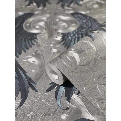 Glööckler Silber-Lila, Blau Tapete - Ornamental Wandtapete Glööckler Silber-Lila, Blau Tapete - Ornamental Wandtapete