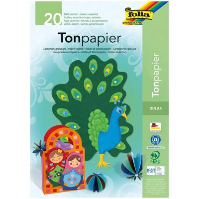 Folia Kunstpapier – 130 g/m², 20 Blatt - Kunstpapier Folia Kunstpapier – 130 g/m², 20 Blatt - Kunstpapier