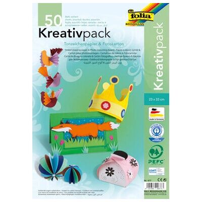 Folia Kunstpapier FO-677 - 50 Bladen, 25 Kleuren, 130/300 g/m² Folia Kunstpapier FO-677 - 50 Bladen, 25 Kleuren, 130/300 g/m²