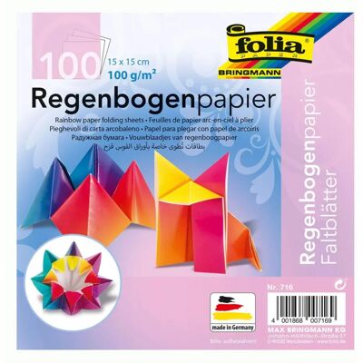 Folia Origami Szivárvány Papír - 100 Lap Folia Origami Szivárvány Papír - 100 Lap