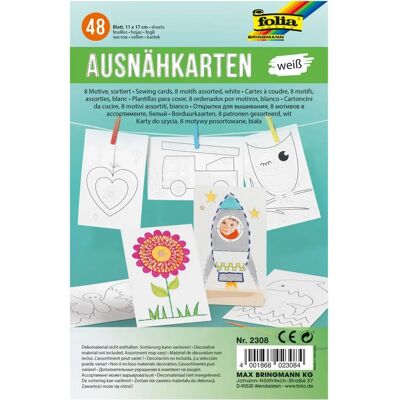 Folia Broderikort - 48 Vita med 8 Motiv - 11x17 cm - Barn Folia Broderikort - 48 Vita med 8 Motiv - 11x17 cm - Barn