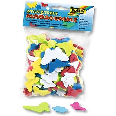 Folia Moosgummi Blumen & Schmetterlinge - Bunte Bastel-foam Folia Moosgummi Blumen & Schmetterlinge - Bunte Bastel-foam