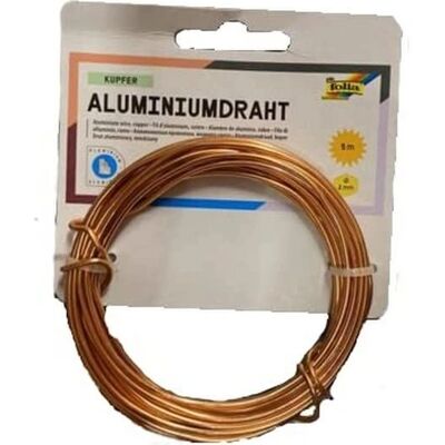 Folia Koper Aluminium knutseldraad - 2mm x 5m - Verpakking van 7 Folia Koper Aluminium knutseldraad - 2mm x 5m - Verpakking van 7