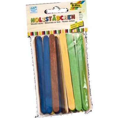 Folia 2290 - Bâtonnets en bois - Bois naturel - 114 mm - Lot de 50 - Publicité Folia 2290 - Bâtonnets en bois - Bois naturel - 114 mm - Lot de 50 - Publicité