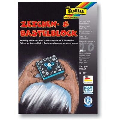 Papel artístico Folia - Preto 20 Folhas A4 Papel artístico Folia - Preto 20 Folhas A4