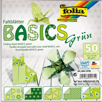 Folia Modèle 465/1515 Papier d'Art - Vert - 80 g/m² - 15x15cm Folia Modèle 465/1515 Papier d'Art - Vert - 80 g/m² - 15x15cm
