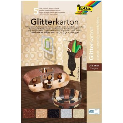 Folia - Glitterkarton Classic - Mehrfarbig - Set - Zubehör Folia - Glitterkarton Classic - Mehrfarbig - Set - Zubehör