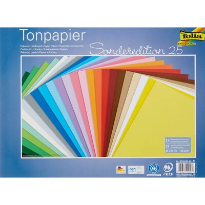 Folia Farbiges Papier 130g/m² 35x50cm 25 Blatt Mehrfarbig Folia Farbiges Papier 130g/m² 35x50cm 25 Blatt Mehrfarbig