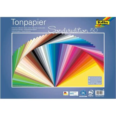 Folia Färgat papper Specialutgåva - 50 Ark 50x70cm Folia Färgat papper Specialutgåva - 50 Ark 50x70cm