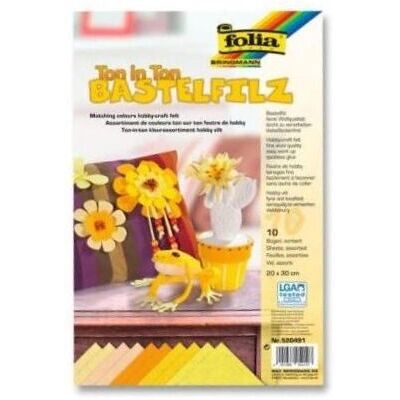 Folia Bastelfilz - Gelb, 150g/m², 20x30cm - Bastelmaterial Folia Bastelfilz - Gelb, 150g/m², 20x30cm - Bastelmaterial
