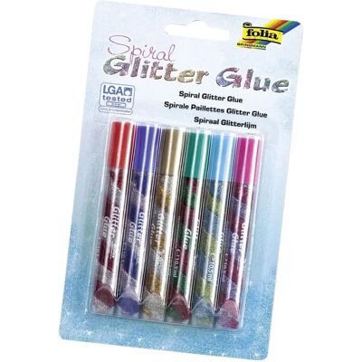 Colla Glitter Folia - Multicolore, 6 tubi, 9,5ML Colla Glitter Folia - Multicolore, 6 tubi, 9,5ML