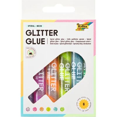 Nastro Colla Spiral Neon Glitter Folia - 6 Pezzi Nastro Colla Spiral Neon Glitter Folia - 6 Pezzi