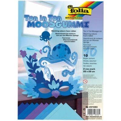 Folia 231093 schiuma per lavori manuali - Blu - 10 pezzi Folia 231093 schiuma per lavori manuali - Blu - 10 pezzi