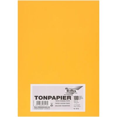 Folia Bastelpapier - Dunkelgelb - 130 g/m², 100 Blatt Folia Bastelpapier - Dunkelgelb - 130 g/m², 100 Blatt