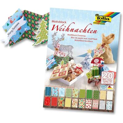 Folia 47249 Művészeti papír - Karácsonyi minták - 20 lap Folia 47249 Művészeti papír - Karácsonyi minták - 20 lap