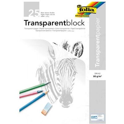 Folia A3 Transparentes Zeichenpapier - 80 g/m², 25 Blätter Folia A3 Transparentes Zeichenpapier - 80 g/m², 25 Blätter
