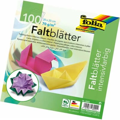 Folia 8920 Kunstpapier - 100 Blätter, 70g/m², 20x20cm, Sortierte Farben Folia 8920 Kunstpapier - 100 Blätter, 70g/m², 20x20cm, Sortierte Farben
