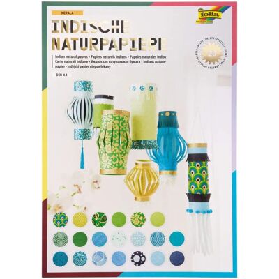 FOLIA Kerala Craft Paper - Blue/Green A4 20 Sheets FOLIA Kerala Craft Paper - Blue/Green A4 20 Sheets