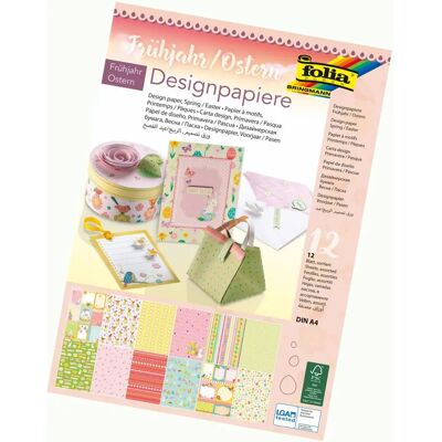 Bloc de Papier FOLIA Printemps/Pâques - A4 12 Feuilles Bloc de Papier FOLIA Printemps/Pâques - A4 12 Feuilles
