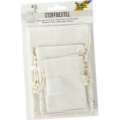 Folia 64101 Geschenkverpackung Baumwolle Polyester - Stoffbeutel Packung 6 Folia 64101 Geschenkverpackung Baumwolle Polyester - Stoffbeutel Packung 6