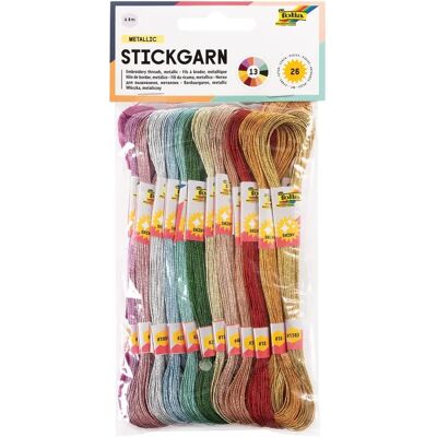 Folia Metallic Embroidery Thread - 26 Skeins Assorted Colors Folia Metallic Embroidery Thread - 26 Skeins Assorted Colors
