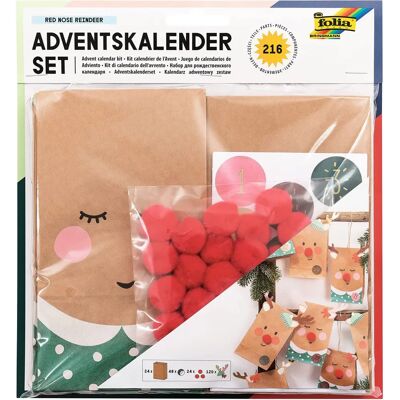Calendario de Adviento Renos de Red Nose - Kit de Manualidades Folia Calendario de Adviento Renos de Red Nose - Kit de Manualidades Folia