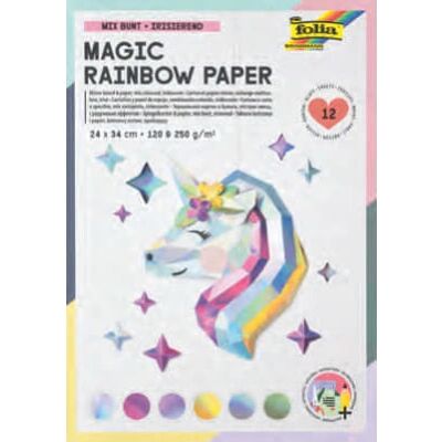 Papier d'art Arc-en-ciel Folia - 12 feuilles, 24x34 cm, 120/240 g/m² Papier d'art Arc-en-ciel Folia - 12 feuilles, 24x34 cm, 120/240 g/m²