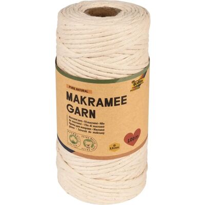 Folia Natürliche Baumwoll-Makramee-Garn - 100m - 3,5mm Folia Natürliche Baumwoll-Makramee-Garn - 100m - 3,5mm