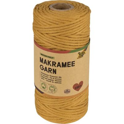 Folia Senfgelb Baumwoll Makramee Garn - Bastelmaterial Folia Senfgelb Baumwoll Makramee Garn - Bastelmaterial