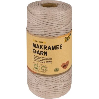Folia Makramee Baumwollgarn - 100m - Taupe Folia Makramee Baumwollgarn - 100m - Taupe