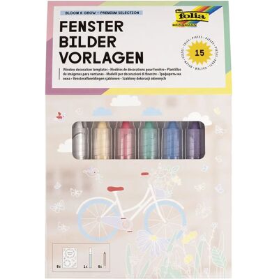 Folia Bloom & Grow Kit de Décoration pour Fenêtres - 8 Modèles, Marqueur à Craie Folia Bloom & Grow Kit de Décoration pour Fenêtres - 8 Modèles, Marqueur à Craie