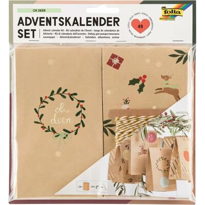 Folia Adventskalender Set Oh Deer mit 24 Beuteln, Kordel & Sticker Folia Adventskalender Set Oh Deer mit 24 Beuteln, Kordel & Sticker