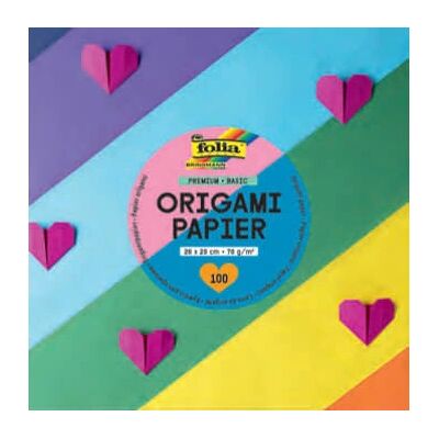 Folia 89820 Papier d'Origami - 10 Couleurs - 70 g/m² - 20x20 cm - Pack de 100 Folia 89820 Papier d'Origami - 10 Couleurs - 70 g/m² - 20x20 cm - Pack de 100