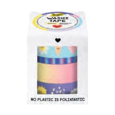 Cinta de manualidades Folia - Multicolor - 4 Rulos - 15mm x 5m Cinta de manualidades Folia - Multicolor - 4 Rulos - 15mm x 5m