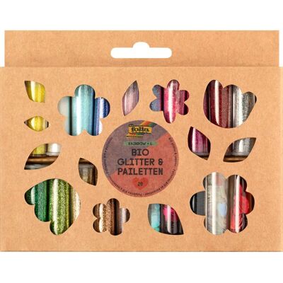 Folia Bio Glitter & Pailletten Set Rainbow L - Craft Glitter and Sequins Set Folia Bio Glitter & Pailletten Set Rainbow L - Craft Glitter and Sequins Set