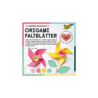 Folia 9161/0 Origami Papier - Wasserdicht, 20 Blatt, 20x20cm Folia 9161/0 Origami Papier - Wasserdicht, 20 Blatt, 20x20cm