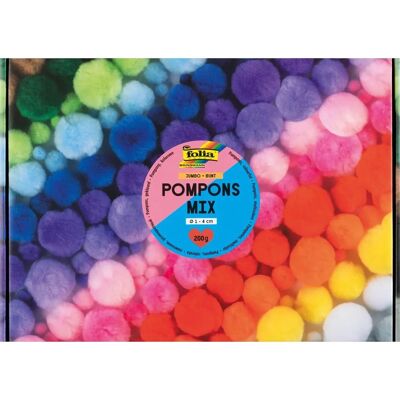 Folia Pompons Mix Jumbo Pack Bunt - Knutselspullen Folia Pompons Mix Jumbo Pack Bunt - Knutselspullen