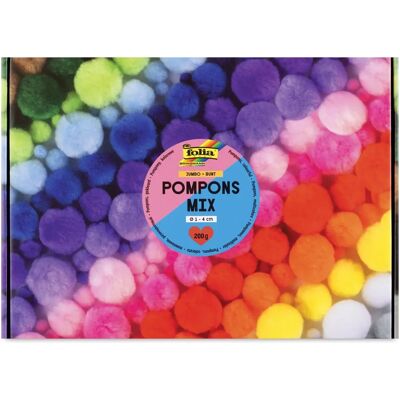 Folia Pompons Mix Jumbo Pack Bunt - Bastelmaterial Folia Pompons Mix Jumbo Pack Bunt - Bastelmaterial