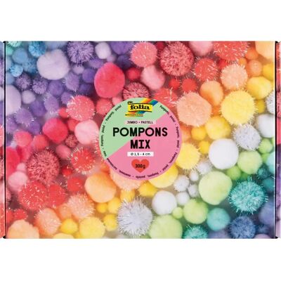 Folia Pompons Mix Jumbo Pastel - Knutsel Pompons Folia Pompons Mix Jumbo Pastel - Knutsel Pompons