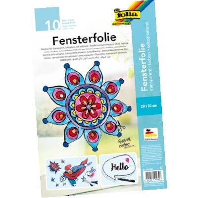 Folia 450500 - Bastel-Folie - 10 Blätter - 50x70cm - Transparent - Selbstklebend - Fensterdeko Folia 450500 - Bastel-Folie - 10 Blätter - 50x70cm - Transparent - Selbstklebend - Fensterdeko