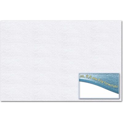 Papier Fieltro Blanc FOLIA - 300x450mm, 3,5mm, Lot de 10 Papier Fieltro Blanc FOLIA - 300x450mm, 3,5mm, Lot de 10