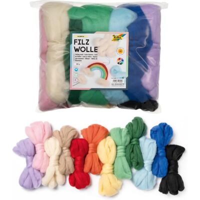 Folia Laine Cardée Arc-en-ciel 350g - Matériel Créatif Folia Laine Cardée Arc-en-ciel 350g - Matériel Créatif