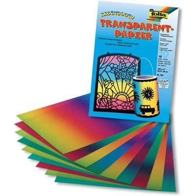 Folia Regenbogen Transparentpapier - 22x51cm Bastelblätter Folia Regenbogen Transparentpapier - 22x51cm Bastelblätter