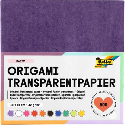 Folia Papel Transparente - 42g/m², 10x10cm, 500 Folhas, Cores Sortidas Folia Papel Transparente - 42g/m², 10x10cm, 500 Folhas, Cores Sortidas