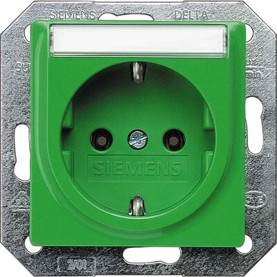 Siemens Modell 5UB1537 Grüne Schuko-Steckdose - Steckdose Siemens Modell 5UB1537 Grüne Schuko-Steckdose - Steckdose