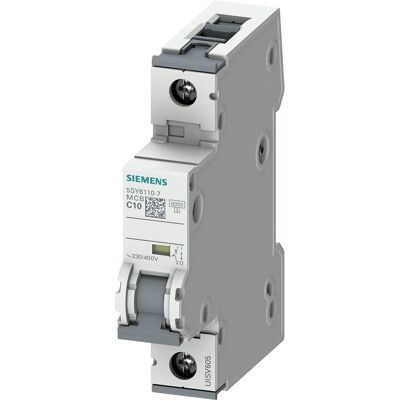Siemens C-Curve 10A Circuit Breaker - 1P DIN Rail Siemens C-Curve 10A Circuit Breaker - 1P DIN Rail